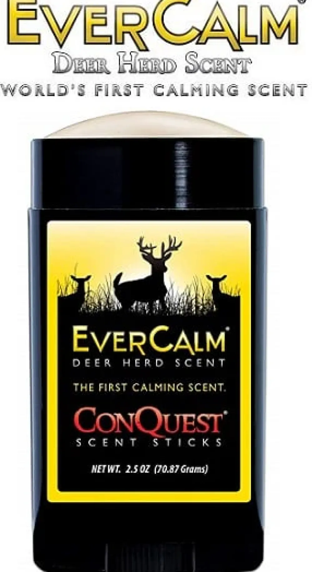 New Conquest Scent Stick EverCalm Deer Herd Scent 2.5oz | 1214 Accessories|Scent Control
