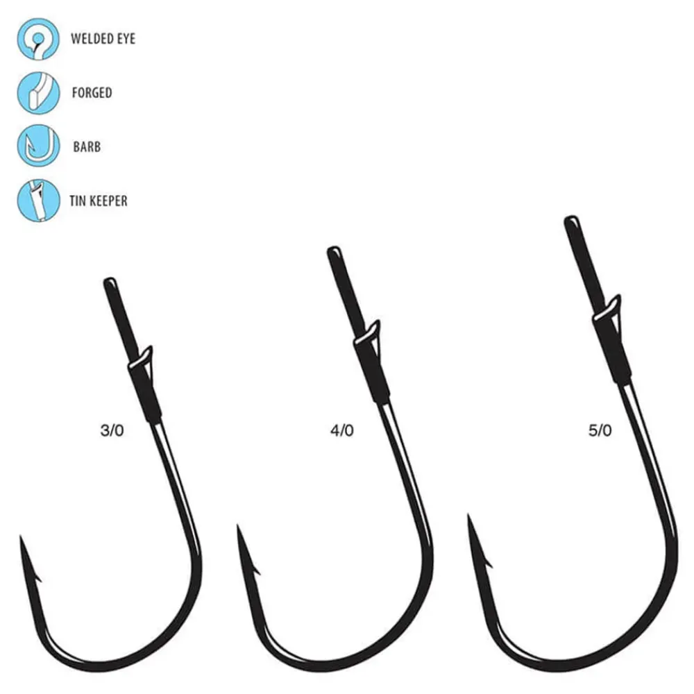 Discount Heavy Cover Worm Hook with Wire Keeper Hooks