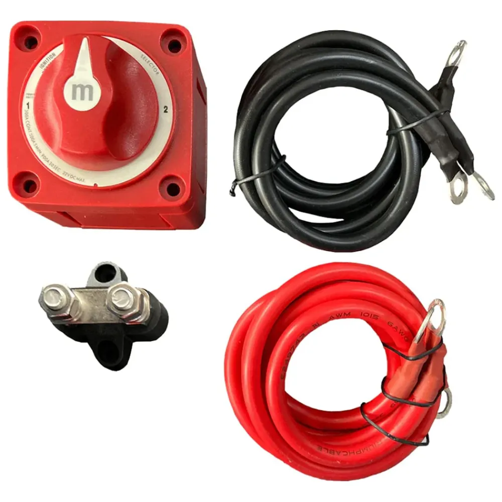 Best Battery Install Kit with 3 Way Perko Switch Marine Batteries And Chargers