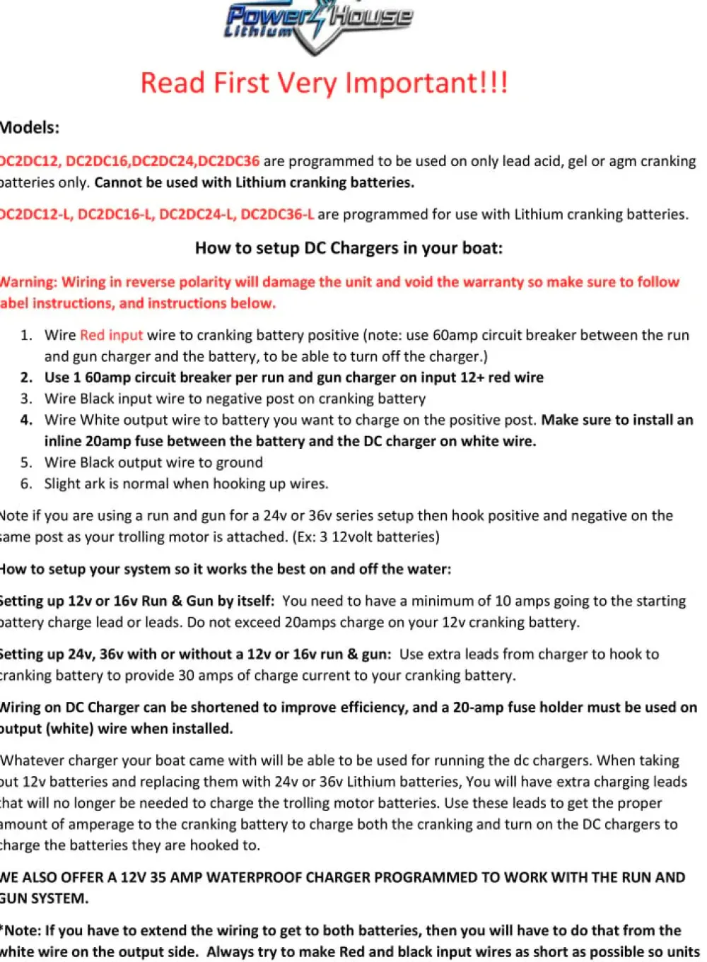 Outlet Run & Gun DC to DC Battery Chargers Marine Batteries And Chargers